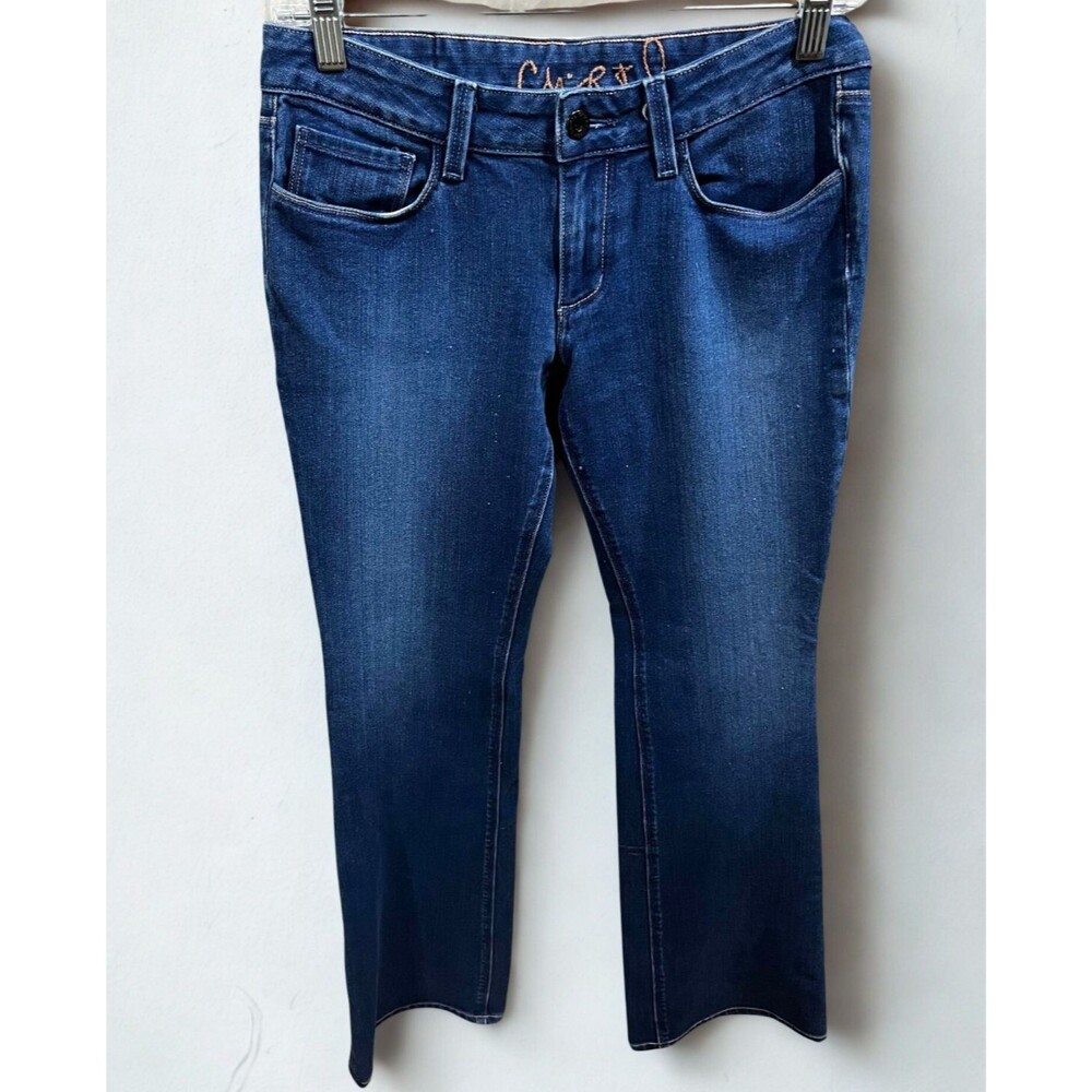 Chip & Pepper Flare Jeans Women’s Size 27 Blue Mid Rise Y2K Boho Festival
